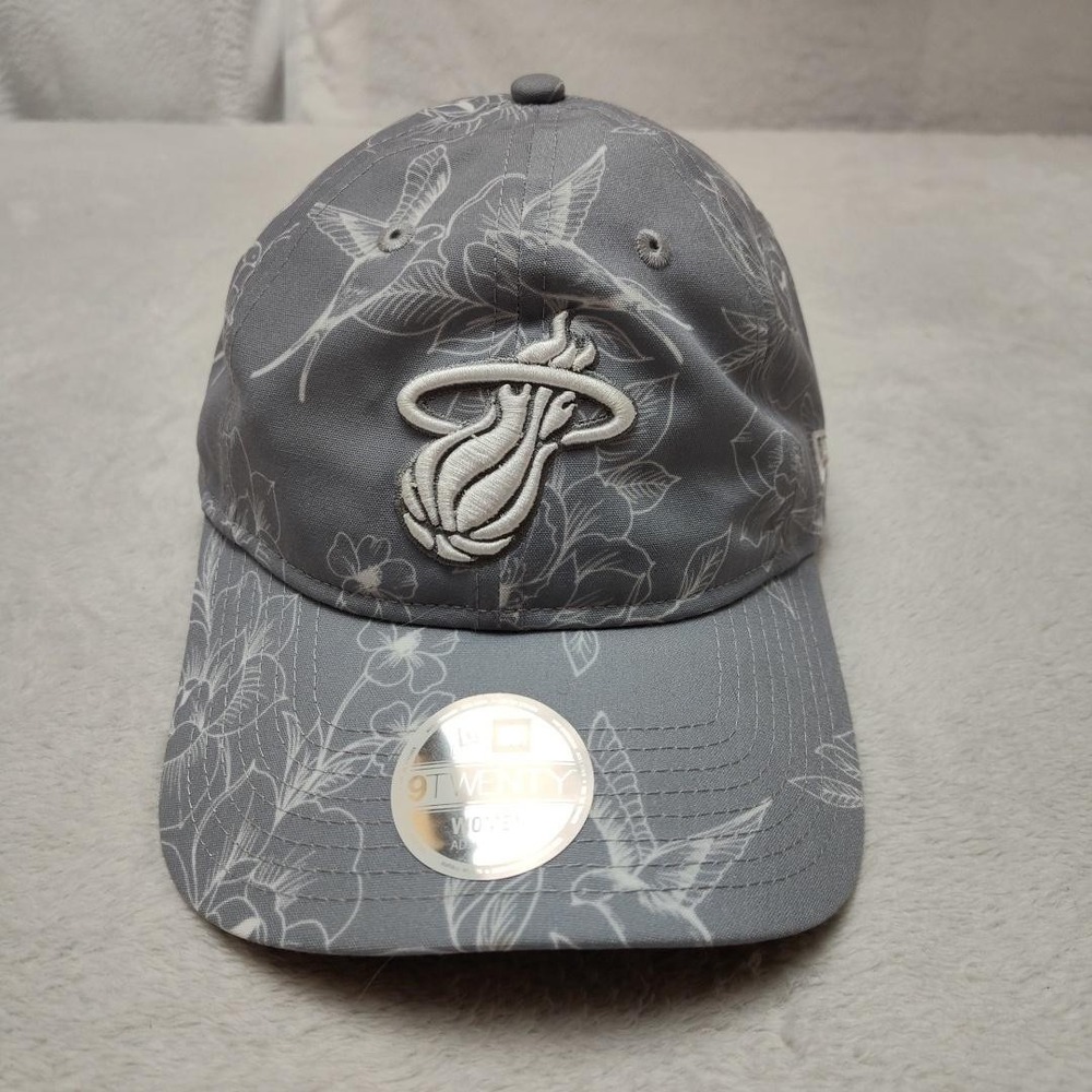 Miami Heat New Era Hat Cap Strap Back Adjustable Womens‎ Gray Floral Birds
